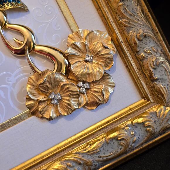 Hand Crafted Framed Jewelry Art 7.5"W x 9.5"H - Picture 2 of 5